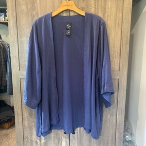 Kaliyana Kimono Cardigan size 1 (large) Linen blend Cardigan Purple/Blue